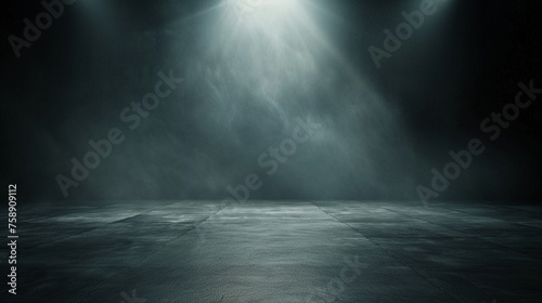 Photo of stage with spotlight on black background  3d rendering illustration