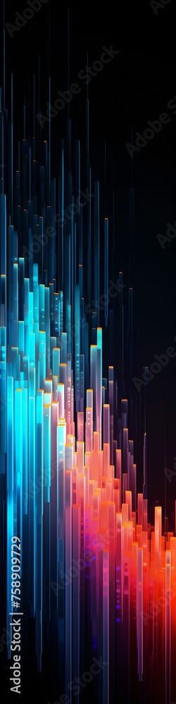Neon Data Streams in Abstract Composition, Wide, Digital, Background, Technology Neon Data Streams in Abstract Composition, Wide, Digital, Background, Technology