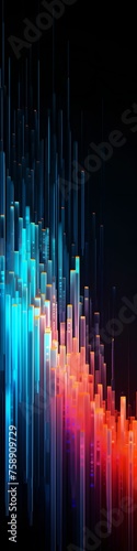 Neon Data Streams in Abstract Composition  Wide  Digital  Background  Technology