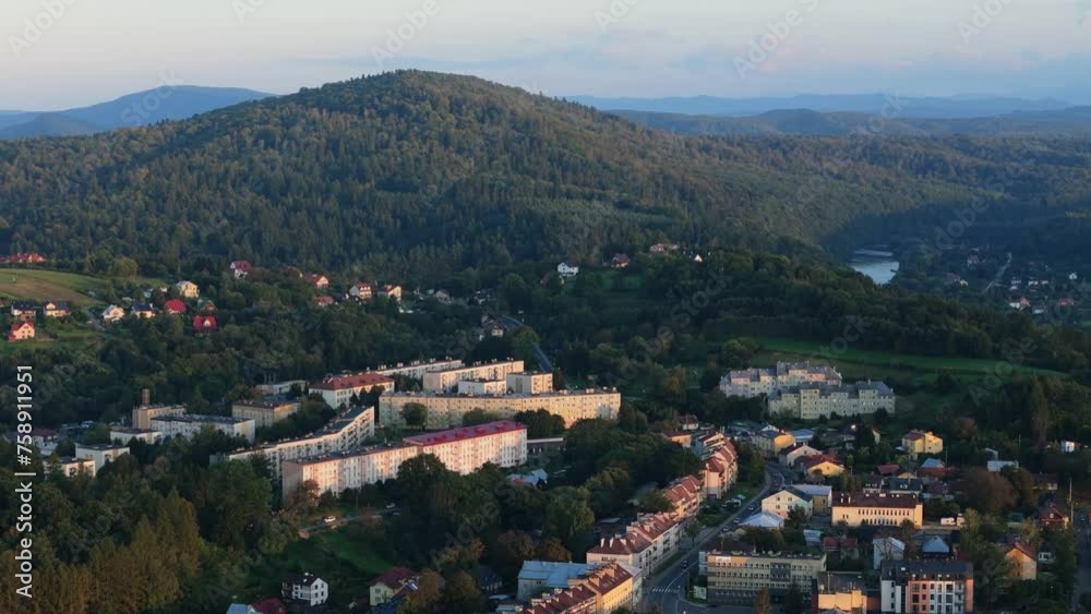 Beautiful Landscape Mountains Lesko Aerial View Poland Beautiful Landscape Mountains Lesko Aerial View Poland
