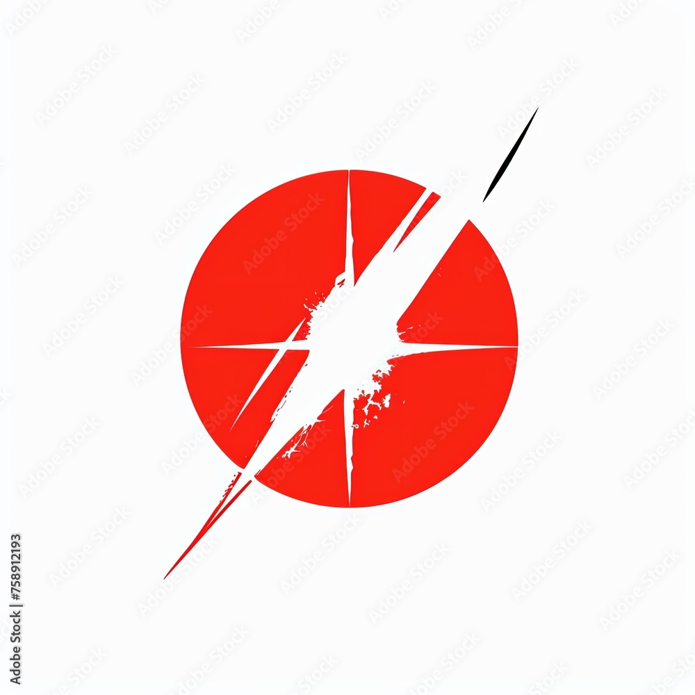 Artistic and Minimalist Stylized Quasar Logo in Vibrant Red on White Background Artistic and Minimalist Stylized Quasar Logo in Vibrant Red on White Background