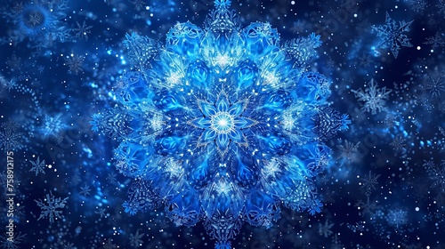 Mandala Snowflake Seamless Pattern Gentle 8K