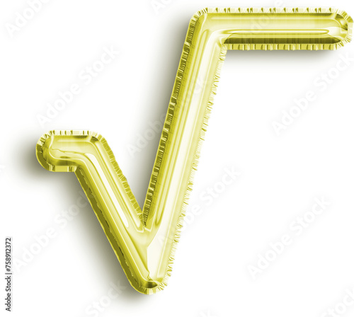 Square Root Yellow Foil Balloon Icon