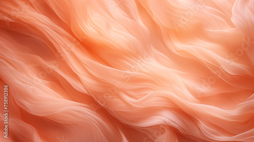 Flowing Coral Fabric Drapery Close-Up