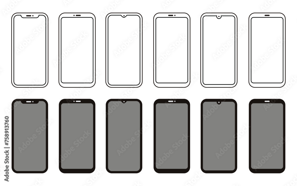 smarphone icon set, smarphone sign and symbol vector design smarphone icon set, smarphone sign and symbol vector design