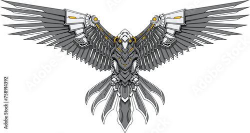 a illustration falco with mecha style