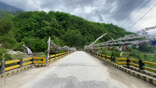 Menteng bridge near tawang in western arunachal Pradesh, India. photo