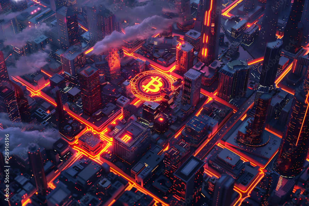 Bitcoins on circuit board; blockchain crypto currency digital encryption network connect the world. Electronics finance and trading concept. Bitcoins on circuit board; blockchain crypto currency digital encryption network connect the world. Electronics finance and trading concept.
