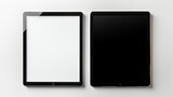 Modern tablet computer with blank screen isolated on white background. Modern communication concept. Generative AI
