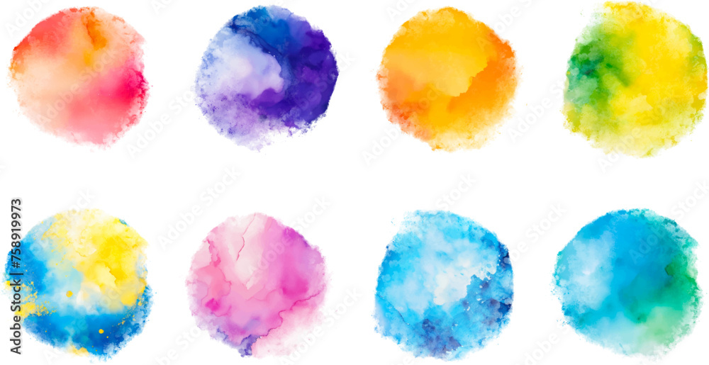 watercolor vector stain set: background for titles and logos