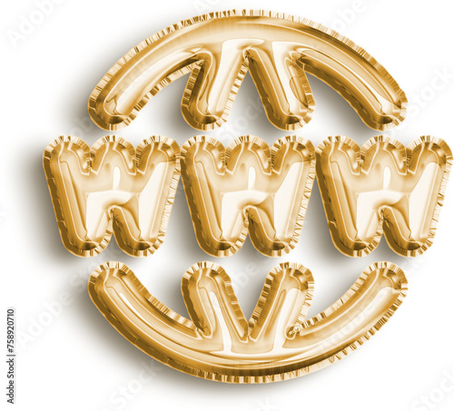 World Www Gold Foil Balloon Icon