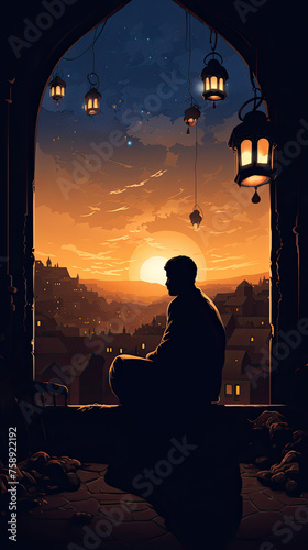 Illustration of Ramadan Vector Art 