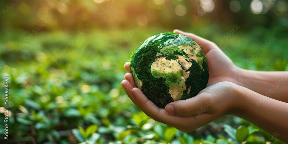 hand save planet green earth poster banner concept hand save planet green earth poster banner concept
