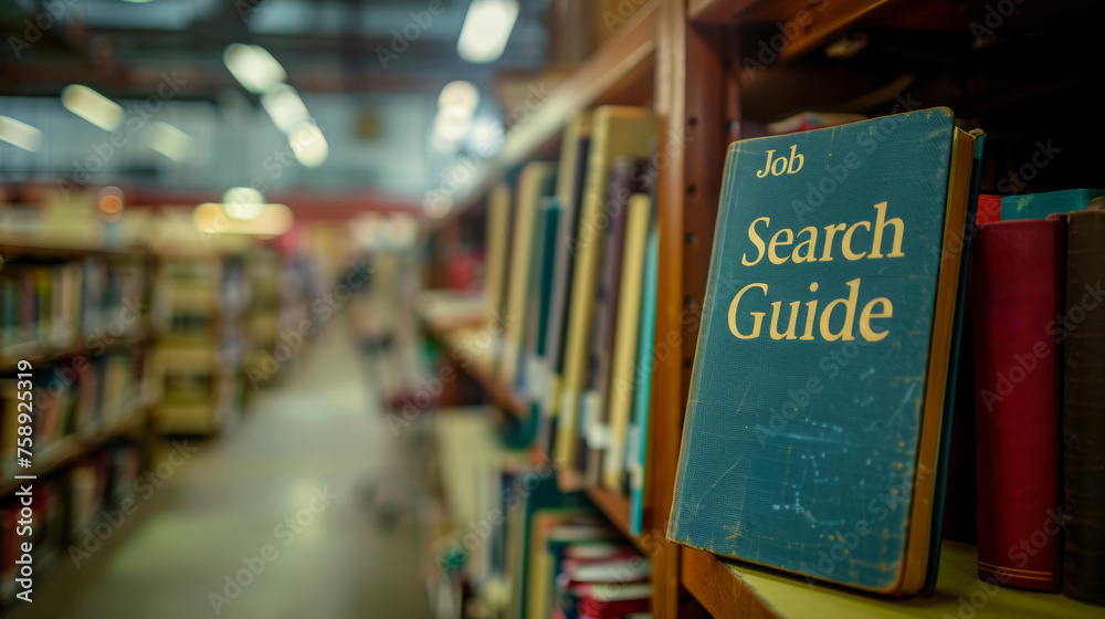 Book about finding work sits on shelf named Book about finding work sits on shelf named