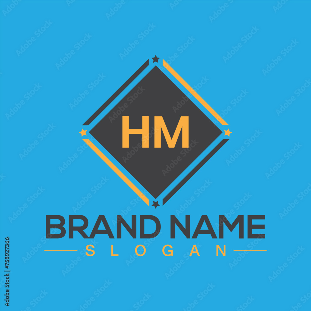 HM initial letters unique logo design vector template for branding
