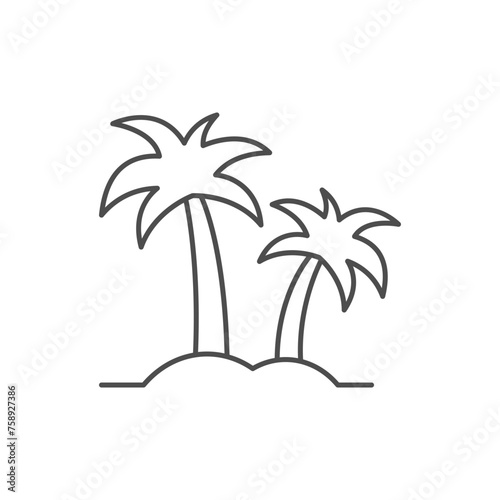 Palm tree line outline icon
