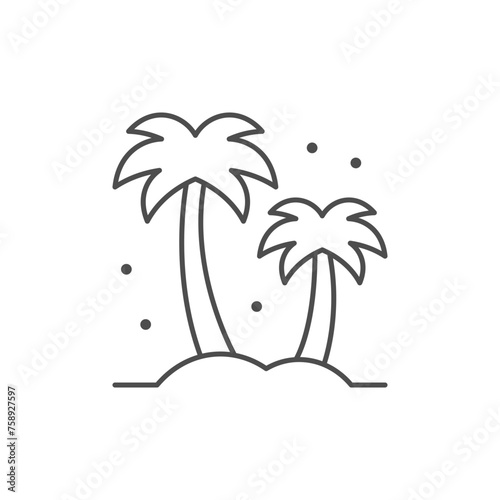 Palm tree line outline icon