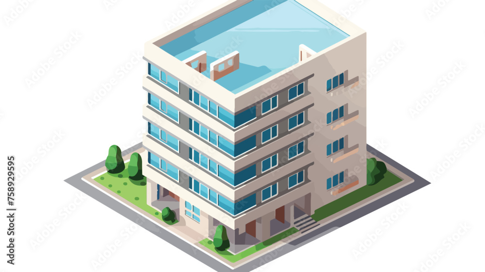 Appartment isometric left top view 3D icon  flat vector