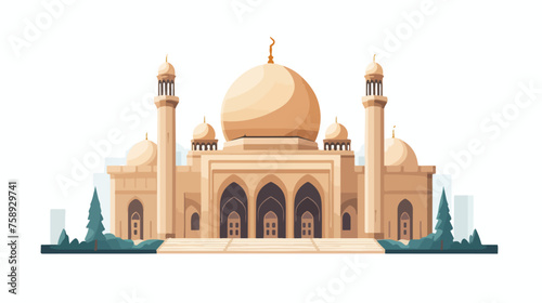 Arabian mosque building flat vector design  flat vector photo
