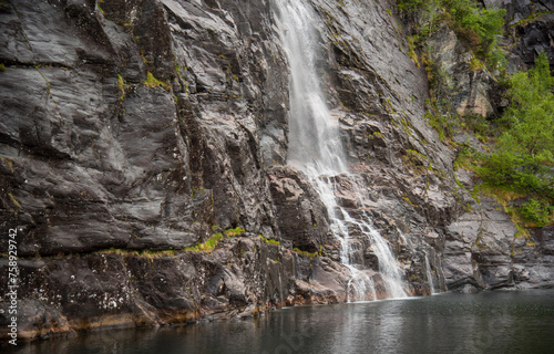 waterfall in the mountains in Norway