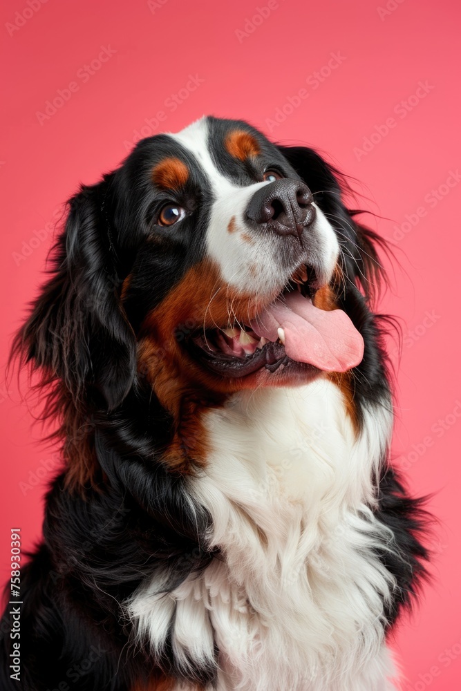Close up of a dog sticking its tongue out. Suitable for pet-related designs