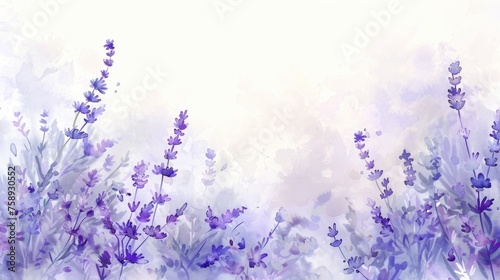 A beautiful painting of a field of lavender flowers  perfect for home decor or relaxation spaces