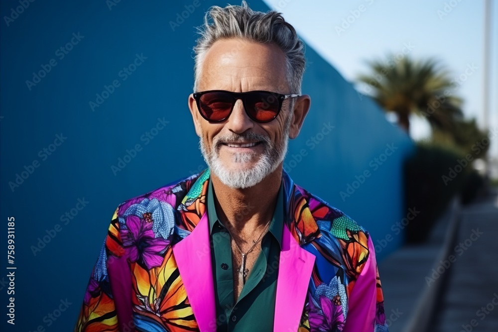 Portrait of a handsome senior man with sunglasses smiling at the camera Portrait of a handsome senior man with sunglasses smiling at the camera