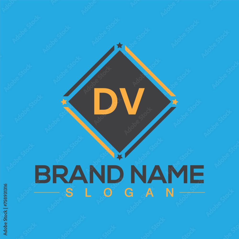 DV Logo Letter Design For Business Template Vector DV Logo Letter Design For Business Template Vector