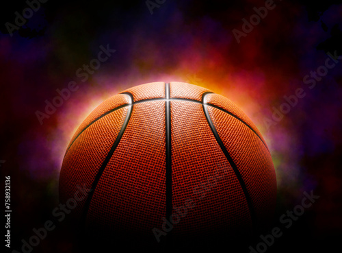 basketball on the color smoke background © Retouch man