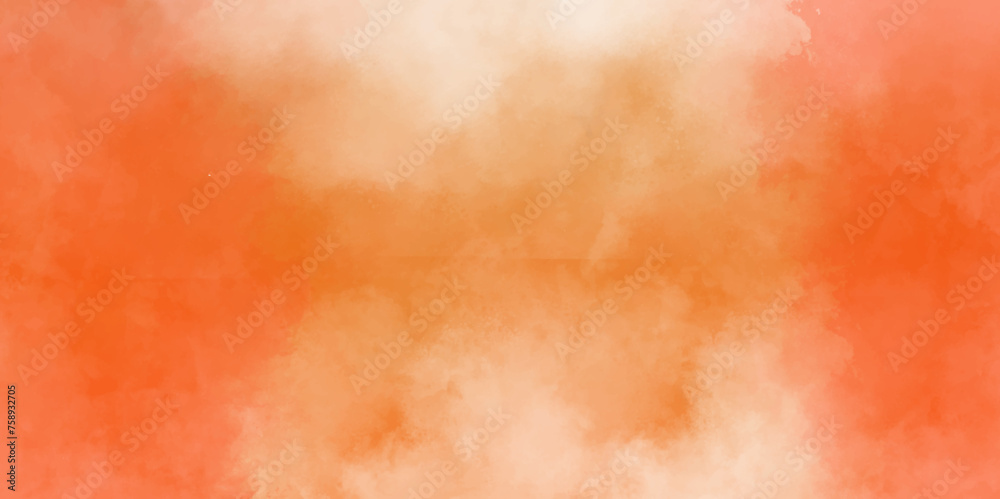 Orange watercolor background texture design .abstract orange watercolor painting background .Abstract panorama banner watercolor paint creative concept .