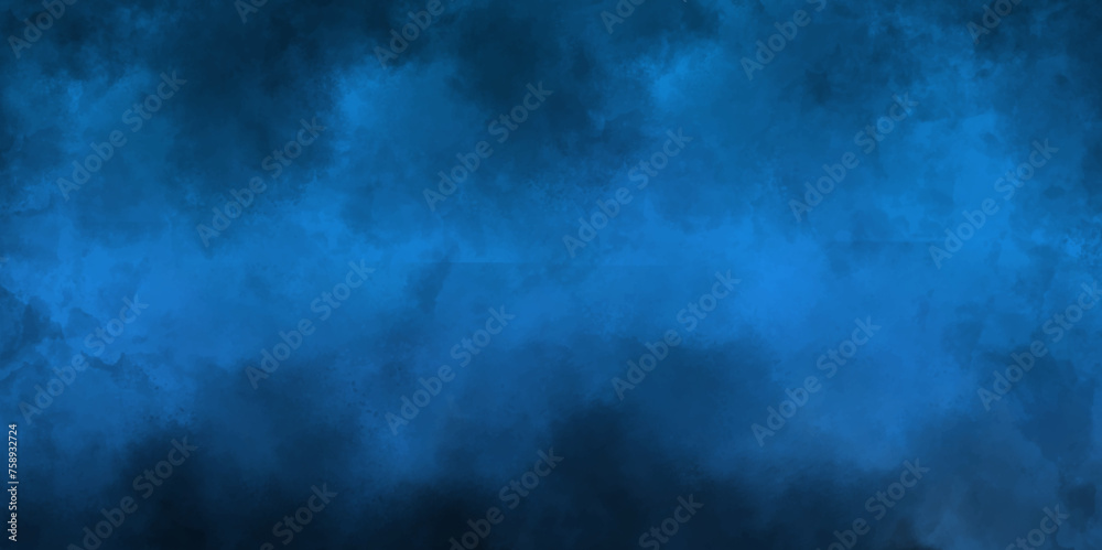Blue watercolor background texture design .abstract blue watercolor painting background .Abstract panorama banner watercolor paint creative concept .