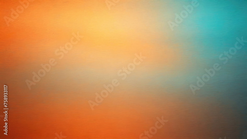 Orange Teal grey brown, color gradient rough abstract background, grainy noise grungy