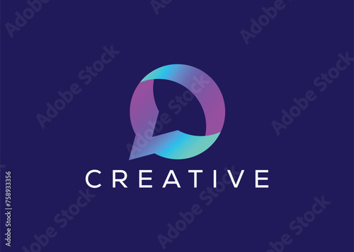 Minimal chat logo vector template. Modern Chat Logo. conversation logo