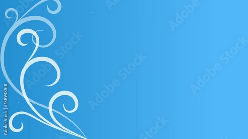 Wallpaper Mural エレガントなツタの背景アニメーション　水色 Torontodigital.ca