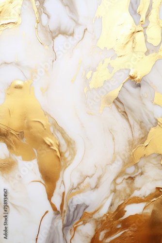 Detailed shot of marble surface with gold paint, perfect for luxury design projects