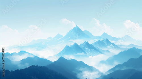 mountain landscape poster banner background © pickypix