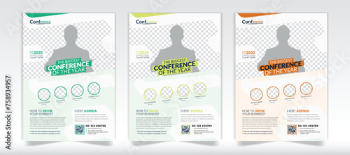 Minimalist business conference flyer with A4 layout