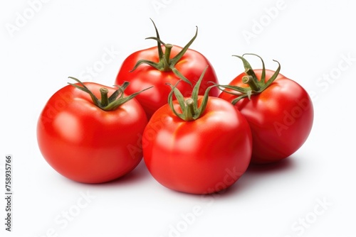 Fresh tomatoes on a white background, perfect for food-related projects
