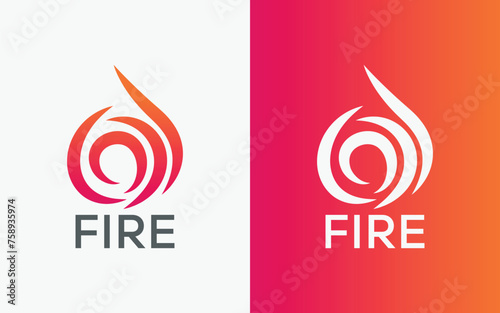 Minimalist Fire flame vector logo. Modern colorful Bonfire vector logo. abstract colorful Fire logo