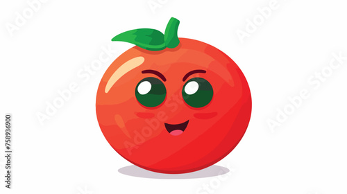 Cartoon tomato flat icon. The vector illustration