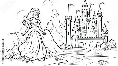 Coloring page  Cartoon fairy tale 
