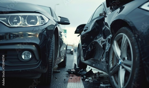 Two cars smashed together showing the damage © AlfaSmart
