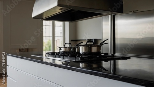 modern kitchen interior with stove