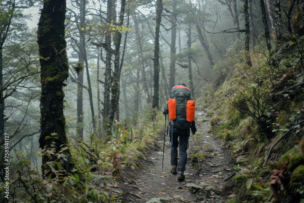 Forrest Camp Trek, Trekking, mountain climbing, person Forrest Camp Trek, Trekking, mountain climbing, person