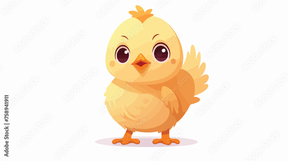 Cute little chicken vector flat vector isolated on white