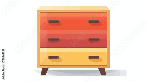 Drawer Icon flat vector isolated on white background