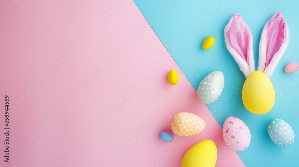 Colorful background with Easter eggs Colorful background with Easter eggs