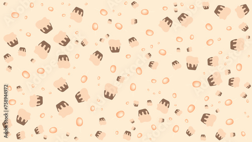 SEAMLESS HAND DRAWN CAKE AND BALLOON DOODLE BLOB SHAPES PATTERN TEXTURE COLORFUL TEMPLATE ABSTRACT BACKGROUND TRENDY DESIGN VECTOR