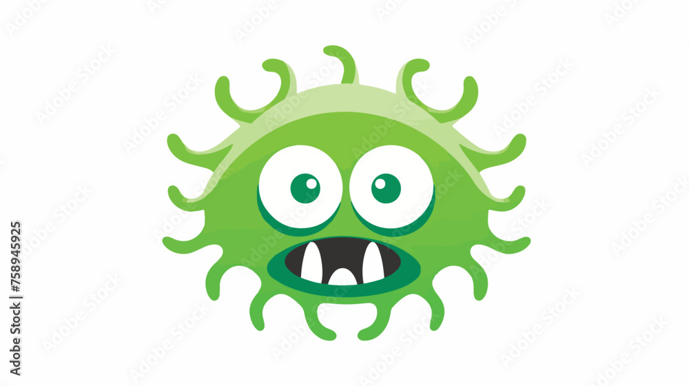 Evil Bacteria vector icon. Style is flat rounded sym