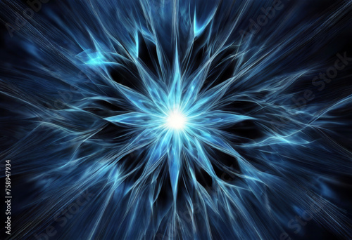 blue beautiful illustration explosion fractal background gloss lines abstract star